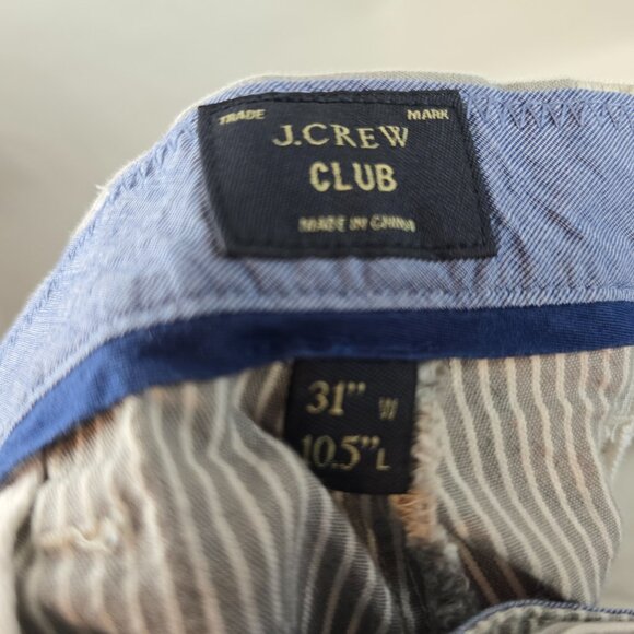 J Crew Shorts Mens 31 Beige White Striped Summer Casual 10" Inseam Club Preppy A - Picture 6 of 7